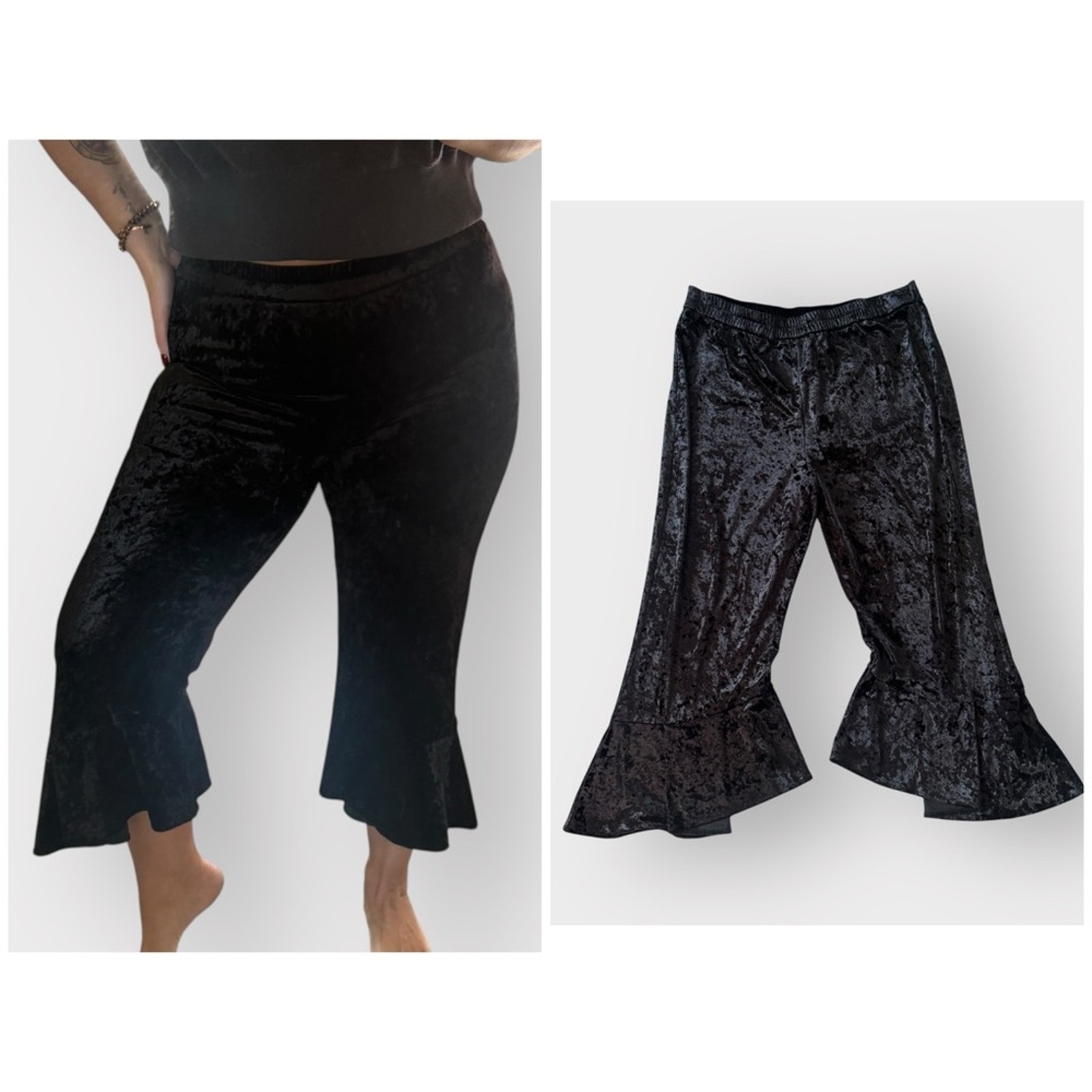 Kobi Halperin Velvet Cropped Flare Pants